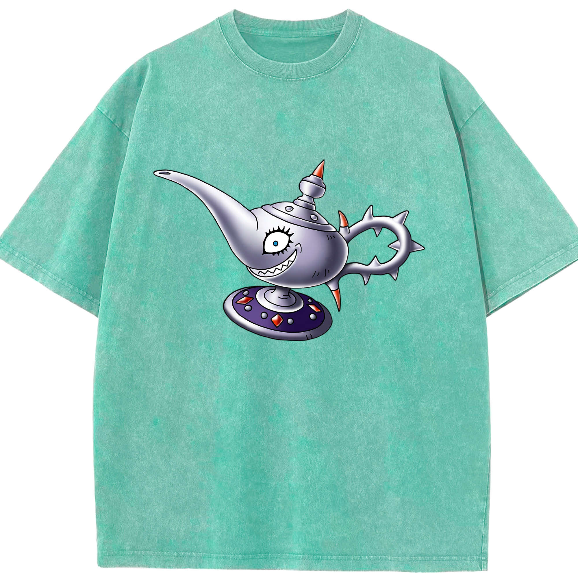 （画像用） ドラゴンクエスト Doragon Kuesuto Dragon Quest 綿100% ヴィンテージ風 半袖Tシャツ（フロントプリント）
